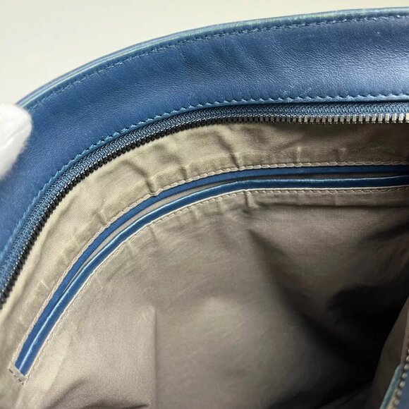 Auth BOTTEGA VENETA Hobo Intrecciato Shoulder Bag Navy Leather - Picture 3 of 16